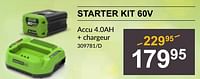 Promotions Starter kit - Greenworks - Valide de 25/04/2024 à 19/05/2024 chez HandyHome