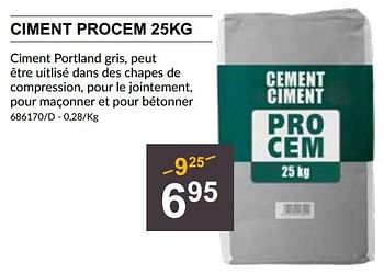 Promoties Ciment procem - PROCEM - Geldig van 25/04/2024 tot 19/05/2024 bij HandyHome