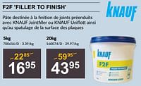 Promotions F2f filler to finish - Knauf - Valide de 25/04/2024 à 19/05/2024 chez HandyHome