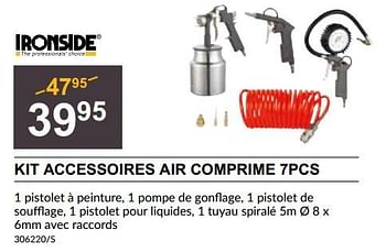 Promoties Kit accessoires air comprime 7pcs - Ironside - Geldig van 25/04/2024 tot 19/05/2024 bij HandyHome