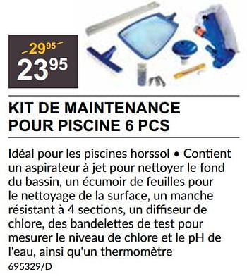 Promoties Kit de maintenance pour piscine 6 pcs - BestWay - Geldig van 25/04/2024 tot 19/05/2024 bij HandyHome