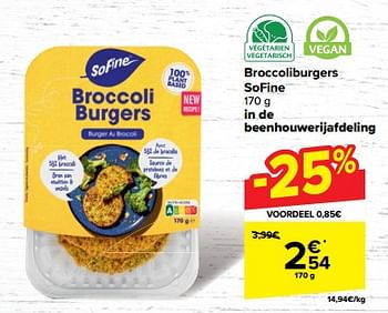 Promotions Broccoliburgers sofine - SO FINE - Valide de 30/04/2024 à 06/05/2024 chez Carrefour