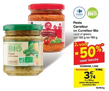 Promotions Pesto alla genovese carrefour bio - Produit maison - Carrefour  - Valide de 30/04/2024 à 06/05/2024 chez Carrefour