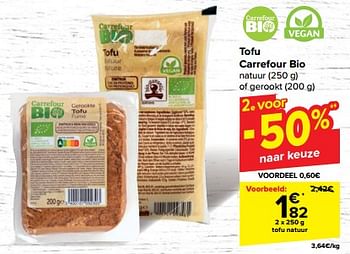 Promoties Tofu natuur - Huismerk - Carrefour  - Geldig van 30/04/2024 tot 06/05/2024 bij Carrefour