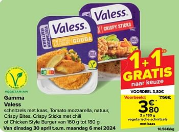 Promotions Vegetarische schnitzels met kaas - Valess - Valide de 30/04/2024 à 06/05/2024 chez Carrefour