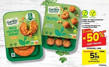 Promotions Groenteburger - Garden Gourmet - Valide de 30/04/2024 à 06/05/2024 chez Carrefour