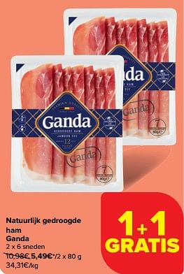 Promotions Natuurlijk gedroogde ham ganda - Ganda - Valide de 30/04/2024 à 07/05/2024 chez Carrefour