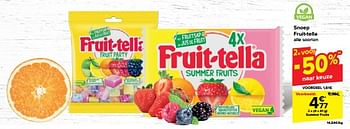 Promotions Snoep fruit-tella summer fruits - Fruittella - Valide de 30/04/2024 à 06/05/2024 chez Carrefour