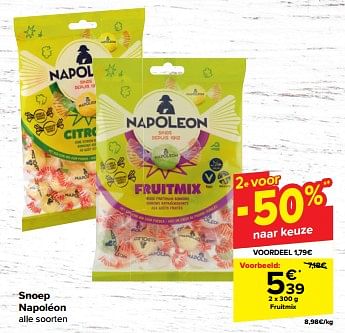 Promotions Snoep napoléon fruitmix - Napoleon - Valide de 30/04/2024 à 06/05/2024 chez Carrefour