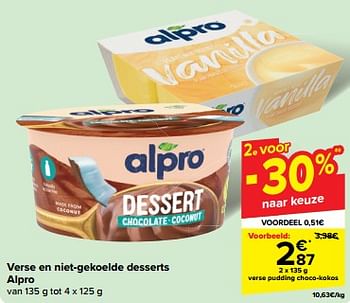 Promotions Verse pudding choco-kokos - Alpro - Valide de 30/04/2024 à 06/05/2024 chez Carrefour