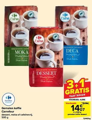 Promoties Gemalen koffie dessert - Huismerk - Carrefour  - Geldig van 30/04/2024 tot 07/05/2024 bij Carrefour