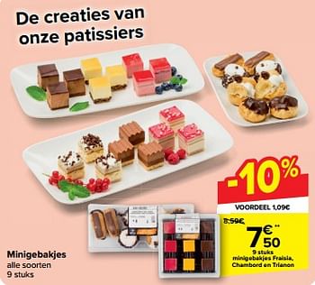 Promoties Minigebakjes fraisia chambord en trianon - Huismerk - Carrefour  - Geldig van 30/04/2024 tot 07/05/2024 bij Carrefour