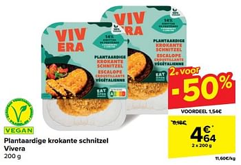 Promotions Plantaardige krokante schnitzel vivera - Vivera - Valide de 30/04/2024 à 07/05/2024 chez Carrefour