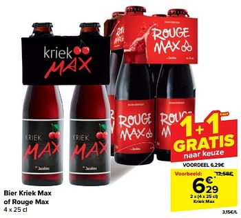 Promotions Bier kriek max - Kriek Max - Valide de 30/04/2024 à 07/05/2024 chez Carrefour