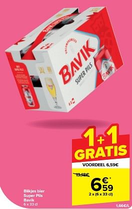 Promoties Blikjes bier super pils bavik - Bavik - Geldig van 30/04/2024 tot 07/05/2024 bij Carrefour