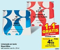 Promoties Blikjes tonic water - Royal Bliss - Geldig van 30/04/2024 tot 07/05/2024 bij Carrefour