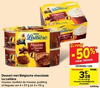 Promoties Dessert met belgische chocolade la laitière - Nestlé - Geldig van 30/04/2024 tot 07/05/2024 bij Carrefour