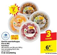 Promoties Gamma aperitiefhapjes pick + mix carrefour - Huismerk - Carrefour  - Geldig van 30/04/2024 tot 07/05/2024 bij Carrefour