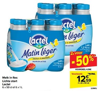 Promotions Melk in fles lichte start lactel - Lactel - Valide de 30/04/2024 à 07/05/2024 chez Carrefour
