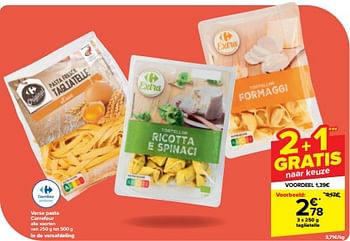 Promoties Verse pasta carrefour tagliatelle - Huismerk - Carrefour  - Geldig van 30/04/2024 tot 07/05/2024 bij Carrefour