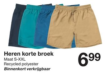 Promoties Heren korte broek - Huismerk - Zeeman  - Geldig van 27/04/2024 tot 03/05/2024 bij Zeeman