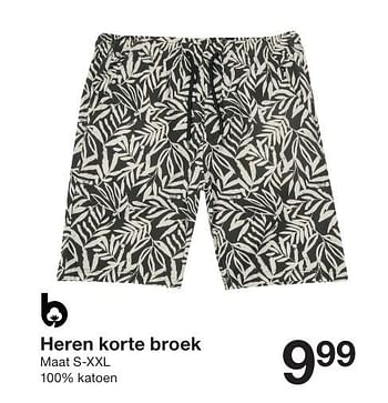 Promotions Heren korte broek - Produit maison - Zeeman  - Valide de 27/04/2024 à 03/05/2024 chez Zeeman