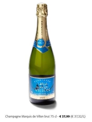 Promotions Champagne marquis de villon brut - Champagne - Valide de 24/04/2024 à 07/05/2024 chez Colruyt