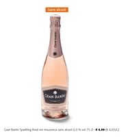 Promotions Gran barón sparkling rosé vin mousseux sans alcool - Mousseux - Valide de 24/04/2024 à 07/05/2024 chez Colruyt