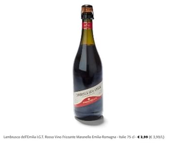 Promoties Lambrusco dell`emilia i.g.t. rosso vino frizzante maranello emilia-romagna - Schuimwijnen - Geldig van 24/04/2024 tot 07/05/2024 bij Colruyt