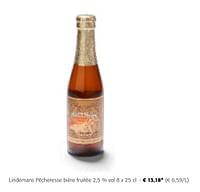 Promotions Lindemans pêcheresse bière fruitée - Lindemans - Valide de 24/04/2024 à 07/05/2024 chez Colruyt