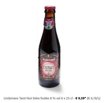 Promotions Lindemans tarot noir bière fruitée - Lindemans - Valide de 24/04/2024 à 07/05/2024 chez Colruyt