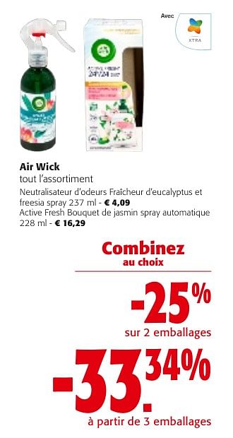 Promoties Air wick tout l`assortiment - Airwick - Geldig van 24/04/2024 tot 07/05/2024 bij Colruyt