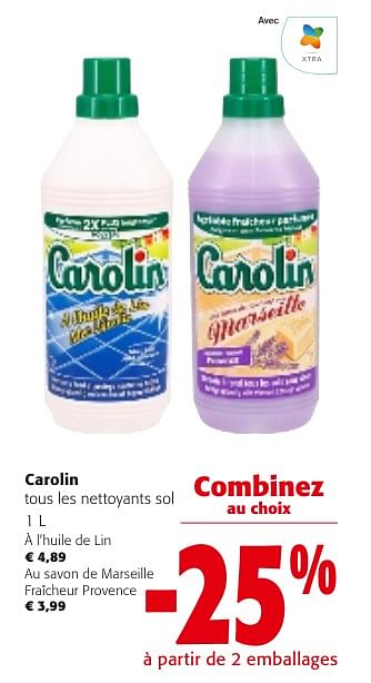 Promoties Carolin tous les nettoyants sol - Carolin - Geldig van 24/04/2024 tot 07/05/2024 bij Colruyt