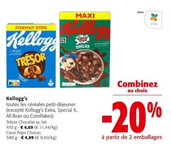 Promoties Kellogg`s toutes les céréales petit-déjeuner - Kellogg's - Geldig van 24/04/2024 tot 07/05/2024 bij Colruyt