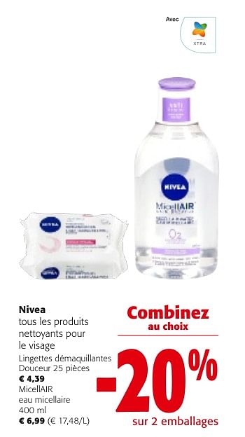 Promotions Nivea tous les produits nettoyants pour le visage - Nivea - Valide de 24/04/2024 à 07/05/2024 chez Colruyt