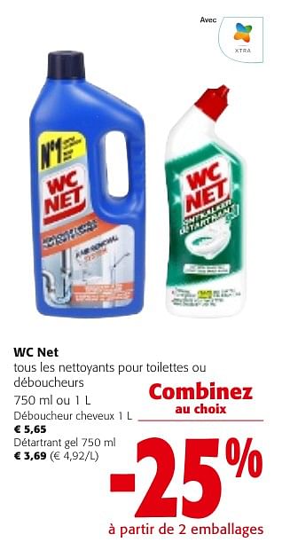 Promotions Wc net tous les nettoyants pour toilettes ou déboucheurs - WC Net - Valide de 24/04/2024 à 07/05/2024 chez Colruyt
