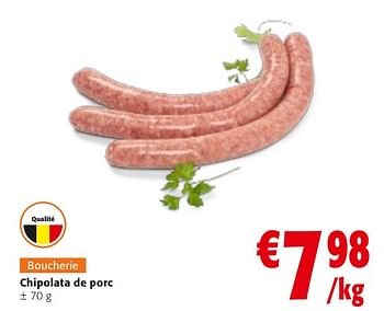 Promotions Chipolata de porc - Produit maison - Colruyt - Valide de 24/04/2024 à 07/05/2024 chez Colruyt