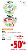 Promotions Délio fromage frais concombre ou tomate - Delio - Valide de 24/04/2024 à 07/05/2024 chez Colruyt