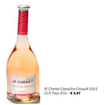 Promotions Jp. chenet grenache-cinsault 2023 i.g.p. pays d`oc - Vins rosé - Valide de 24/04/2024 à 07/05/2024 chez Colruyt
