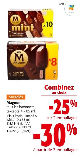 Promoties Magnum tous les bâtonnets - Ola - Geldig van 24/04/2024 tot 07/05/2024 bij Colruyt
