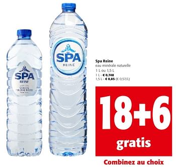 Promoties Spa reine eau minérale naturelle - Spa - Geldig van 24/04/2024 tot 07/05/2024 bij Colruyt