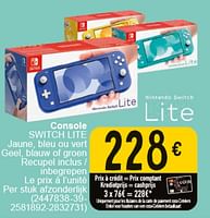 Promotions Console switch lite - Nintendo - Valide de 30/04/2024 à 13/05/2024 chez Cora