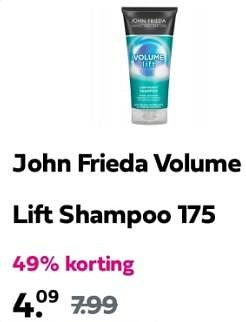 Promotions John frieda volume lift shampoo - John Frieda - Valide de 28/04/2024 à 05/05/2024 chez Plein