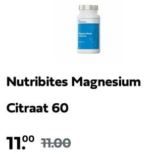 Promoties Nutribites magnesium citraat - Nutribites - Geldig van 28/04/2024 tot 05/05/2024 bij Plein