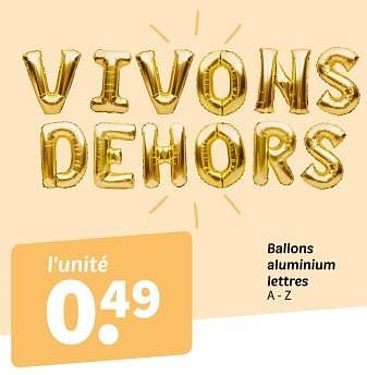 Promoties Ballons aluminium lettres - Huismerk - Wibra - Geldig van 25/04/2024 tot 09/05/2024 bij Wibra