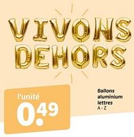 Promotions Ballons aluminium lettres - Produit maison - Wibra - Valide de 25/04/2024 à 09/05/2024 chez Wibra