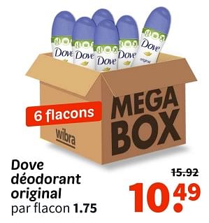 Promoties Dove déodorant original - Dove - Geldig van 25/04/2024 tot 09/05/2024 bij Wibra