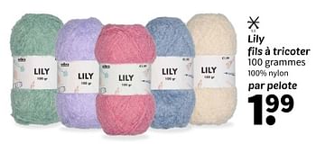 Promoties Lily fils à tricoter - Lily - Geldig van 25/04/2024 tot 09/05/2024 bij Wibra