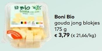 Promotions Boni bio gouda jong blokjes - Boni - Valide de 24/04/2024 à 21/05/2024 chez Bioplanet