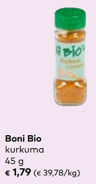 Promoties Boni bio kurkuma - Boni - Geldig van 24/04/2024 tot 21/05/2024 bij Bioplanet